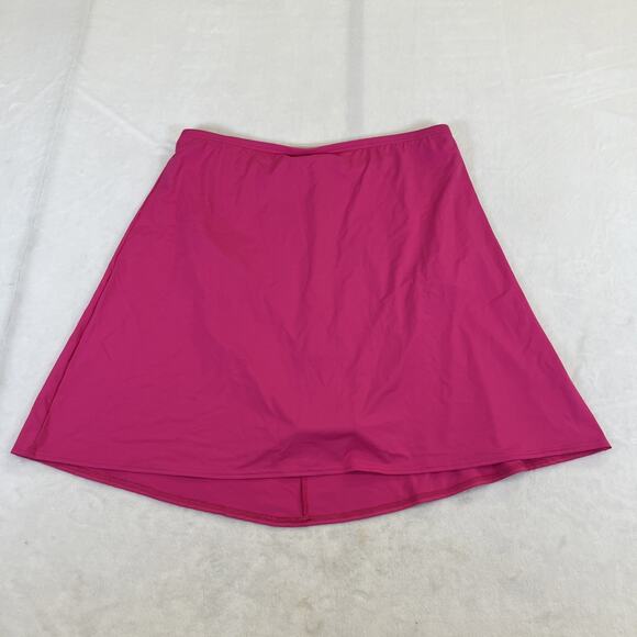 Lands End Modest Swim Skirt Size 16W Pink Built In Panty Knee Length Charity - Picture 1 of 11